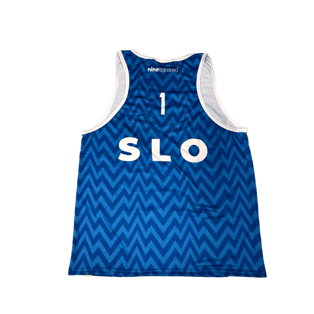 SLO beach volley moška modra majica brez rokavov s številko